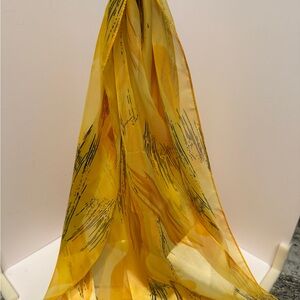 Yellow and Black Patterned Scarf for neck or purse